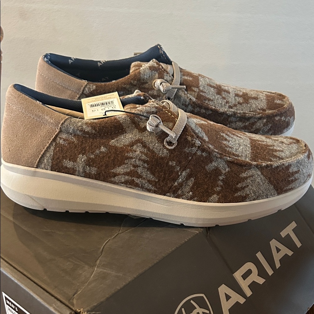 Ariat Men's Brown and Gray Slip-On Loafers